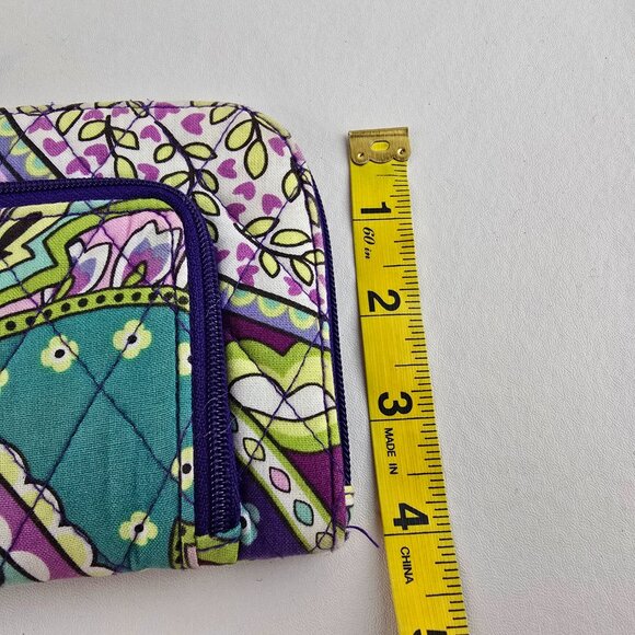 Vera Bradley Wristlet Womens Purple Floral Quilted Zip Pouch Wallet 7x4 - Picture 7 of 11